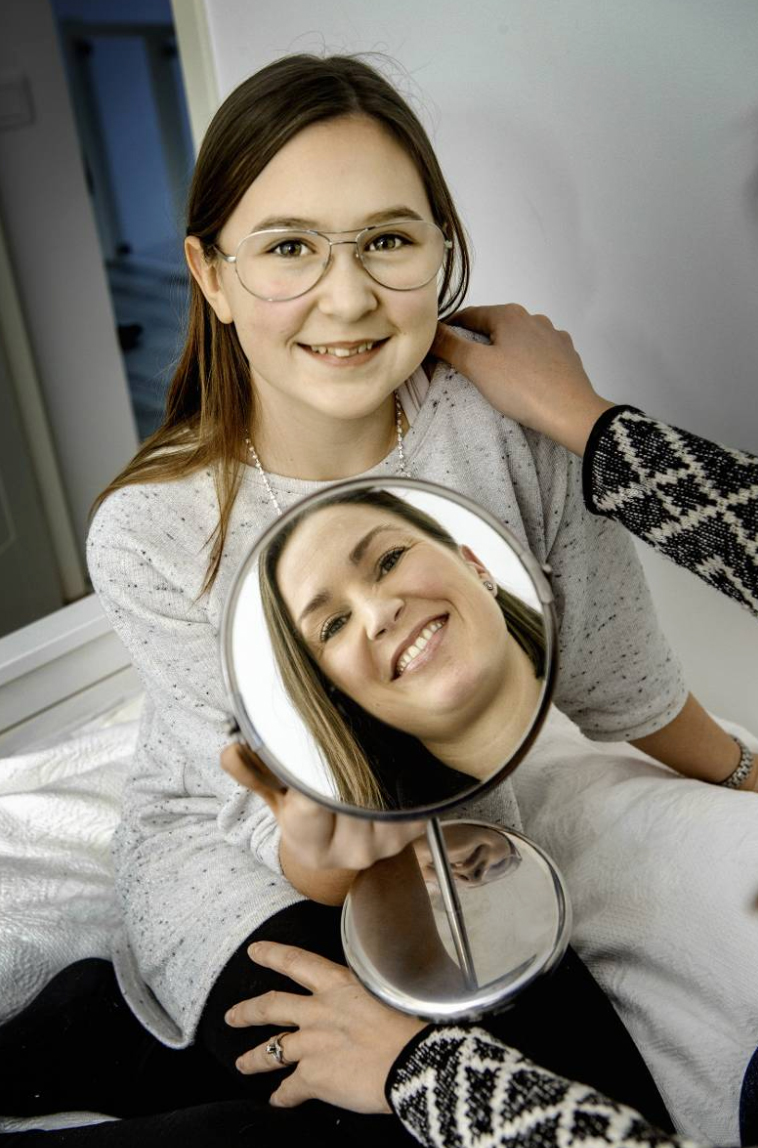 Johanna tillsammans med dottern Filippa.