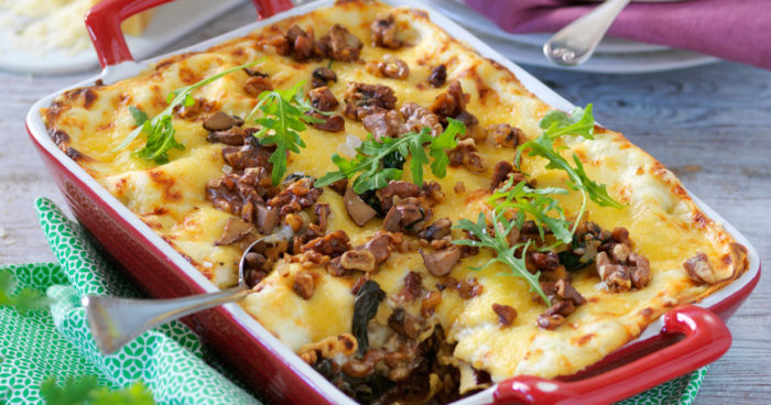 vegetarisk lasagne med fetaost