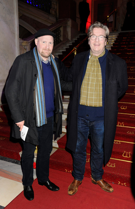 Henrik Dorsin och Tomas Alfredson vid urpremiären av "Dracula" på Kungliga Operan i Stockholm 2017.