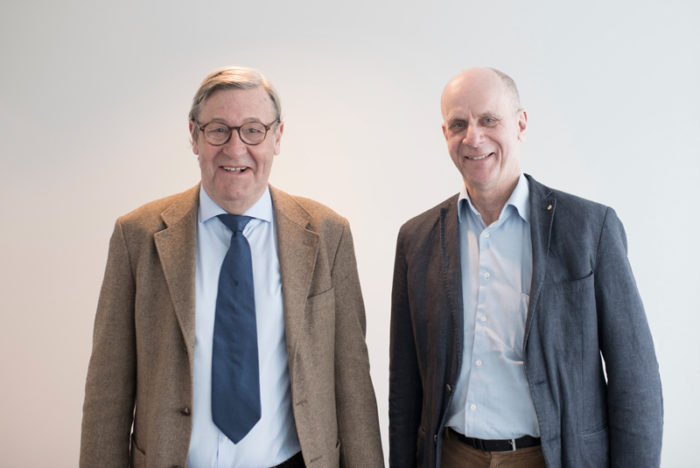 Pär Gellerfors (vänster) och Lars Lannfelt (höger) grundare av BioArctic